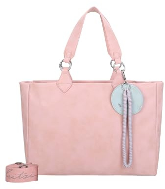 Fritzi Izzy Vintage Shopper Kunstleder Damen Handtasche Umhängetasche City vegan Etui Kordelschnur 29 x 42 x 15 cm – Rosa, Schwarz, Cognac, Olive, Grau, Beige, Pink, Blau, Curry, Rot, Anthrazit
