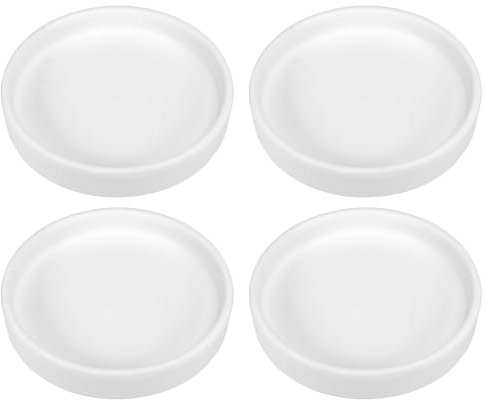 PATIKIL Runde Keramik-Pflanzen-Untersetzer, 11,4 cm, 4 Stück, Pflanzen-Untersetzer, Blumentopf, Tropfschale für drinnen und draußen, Terrasse, Balkon, Weiß