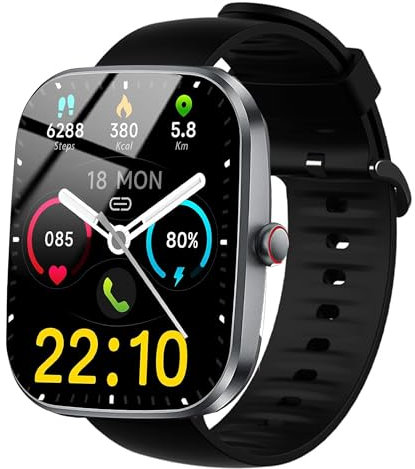 Blueshaweu Smartwatch-Bänder, Silikon-Ersatz-Bänder mit Edelstahl-Schnalle, kompatibel mit Kuizil T70/WeurGhy/Csasan T70 Smartwatch, 4,8 cm (1,91 Zoll) (Schwarz)