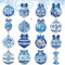 SelfTek 16 Stück Weihnachtskugeln Diamond Painting Weihnachten Anhänger, Diamond Painting Kinder, Doppelseitige DIY, 5D Diamant Painting Schlüsselanhänger für Weihnachtendeko und Geschenk