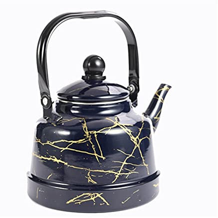 IUokLU Klassische Kaffeekanne 11 l Kaffeekessel Vintage Dicke Emaille-Kaffeekanne mit Griff Teekessel Induktionsherd Gasherd Universal-Wasser-Teekanne,B-Einheitsgröße