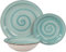 Servizio Piatti per 6 Persone in stoneware 18 pezzi per Lavastoviglie modello (spirale acqua marina)
