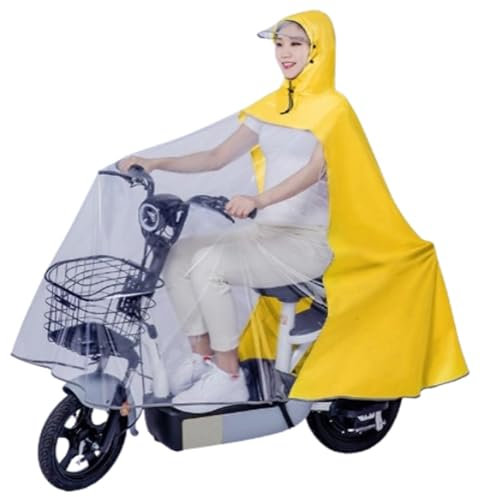 Regenmantel Für Elektrische Fahrräder Motorrad-Regenumhang, Transparent, Wasserdicht, Regenponcho Herren Für Den Ganzen Körper, Fahrrad Regenschutz Mit Reflektierenden Streifen D,3XL