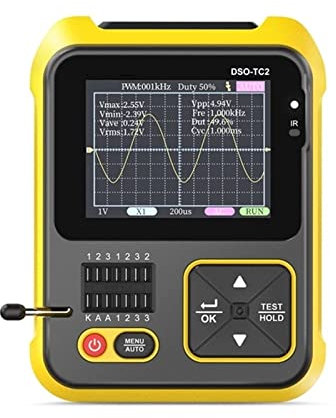 DSO2512G 120M Larghezza di banda 500MSa/s DSO-TC2 Oscilloscopio a doppio canale 10mV Sensibilità verticale minima Analisi dello spettro FFT Più potente ed efficiente(DSO-TC2-1)