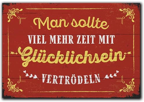 LANOLU Kühlschrankmagnete lustig- Glücklichsein vertrödeln- lustige Magnete mit Sprüchen und witzigen Motiven 8x5,5cm