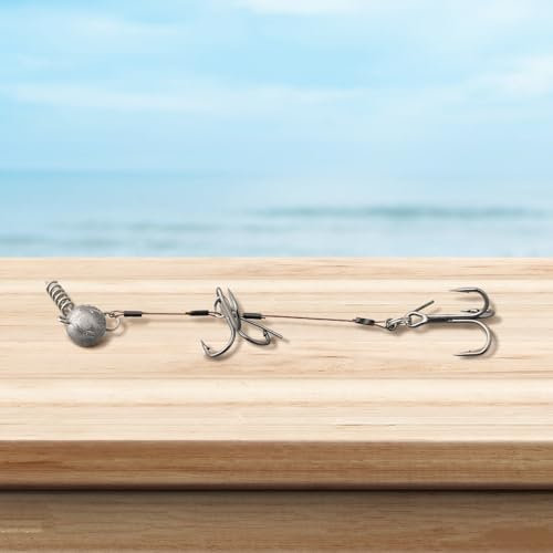 Carbon Coated Stainless Steel Pike Stinger Set, 3 Sizes Corkscrew Stingers (L)