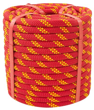 Kletterseil für Baumpfleger, Polyester, Rot, 1,27 cm Durchmesser, 30,4 m – robustes Baumkletterseil für Baumpfleger