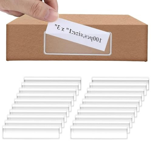 LDBKLGHJ Irus Clear Namensschilder Abdeckungen – Transparente Etikettenhalter mit Selbstklebe-Eigenschaften für Briefkästen, Regale und Ordner