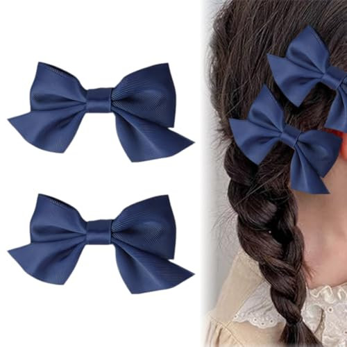 1 Paire Pinces à Cheveux, Bleu Foncé Nœud, Pinces à Cheveux Antidérapantes, Accessoires pour Cheveux mode Filles Accessoires Cheveux Fille Noël Mariage (Bleu Foncé)