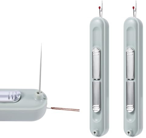 2 Pièces 2 en 1 Enfile-Aiguille Découseur, Outils d'Enfilage et de Retrait de Fil Extensible Enfile-Aiguille et Découseur de Couture pour l'Artisanat Fournitures de Matelassage (Vert)