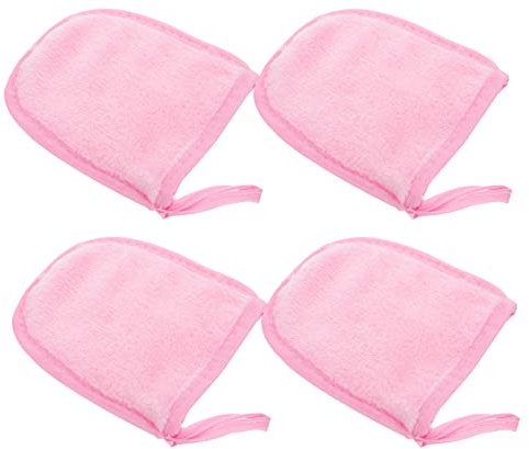 minkissy Luxurious Makeup Removal Puff Face Cleaning Gloves Exfoliating Gloves Washable Set