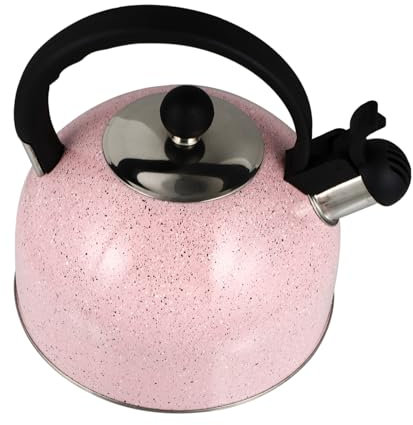 IMIKEYA Edelstahl Pfeifkessel Wasserkessel Mit Hitzebeständigem Boden Kompatibel Mit Induktionsherd Und Gasofen Großer Wasserkessel Für Zuhause Und Outdoor-einsatz Farbe Zufällig