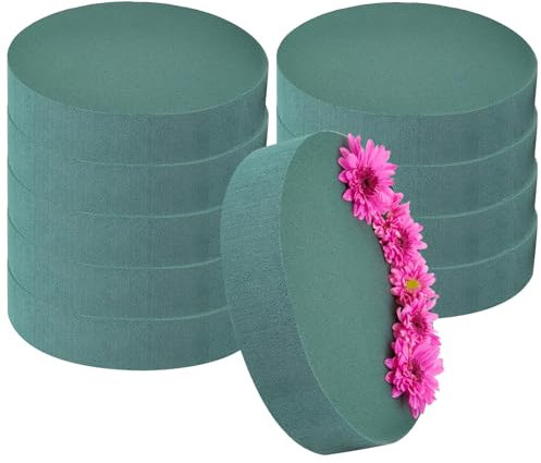 com-four® 9X Steckmasse für Blumengestecke - 16 x 3,5 cm - Steckschaum für Frischblumen - Steckschwamm zum Basteln für Hochzeit, Ostern und Geburtstag (09 Stück - flach)