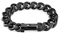 Tommy Hilfiger Jewelry Gliederarmband für Herren aus Schwarzem Edelstahl mit der Ikonischen Tommy Hilfiger-Flagge - 2790639