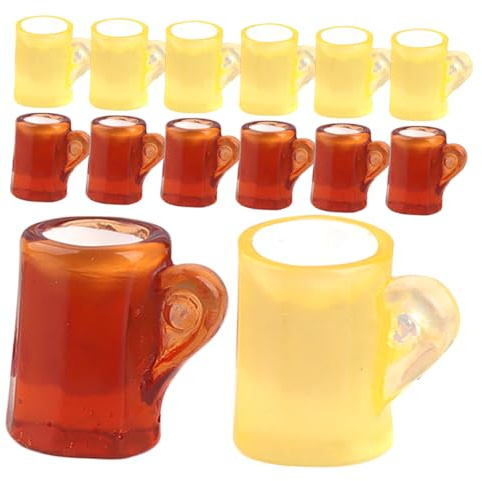 POPETPOP 20pcs Creative Photo Booth Props Mini Beer Mugs Shot Cups Miniature Wine Glasses for Party Decor