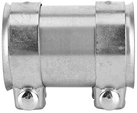 Pretfy Raccord de Tuyau D'échappement en Acier galvanisé, Double Collier de Serrage, Manchon de 76 Mm, Universel et Réglable, pour Connexion de Convertisseurs Catalytiques de
