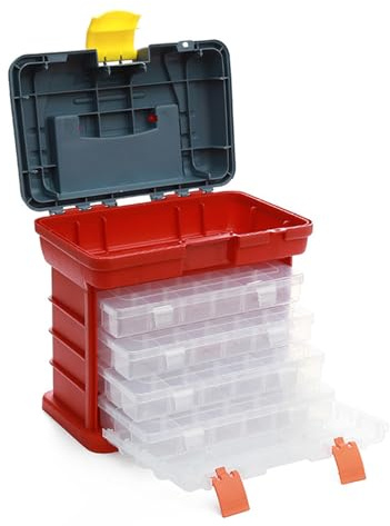 72 Grid Adjustable Tool Box Storage Box 4 Layers Tool Parts Box Multifunctional Storage Organizer Fishing Tackle Box