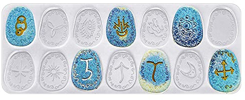 Sirxlevcy Witch Rune Resin Mold Symbol Rune Letter Silicone Mold DIY Symbol Word Resin Mold Epoxy Casting Resin Charm Mold 1 Pcs