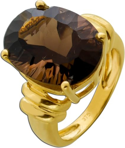 Ch.Abramowicz Rauchquarzring Gold 375 9K cognac brauner Edelstein 10.25ct 16