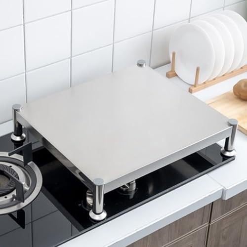 Cache Plaque de Cuisson Gaz pour Camping-Car, Couvre Plaque de Cuisson à Gaz avec Pieds en Métal, Hauteur Réglable(Silver,30x40x10cm/12x16x4in)