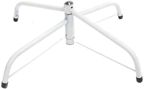 SuperGift.com Christmas Tree Stand, Green Metal, X-Shaped Base with Adjustable Screws (White)