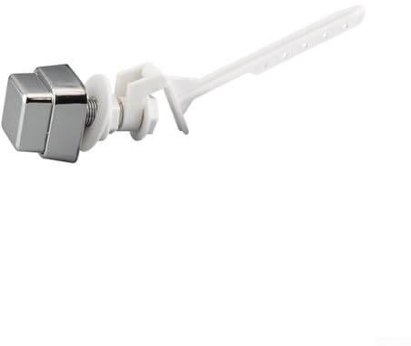 Jonikuper Toilettenspülungs-Set mit Druckknopf, seitliche Montage, Wassertank-Auslösehebelgriff, kompatibel mit den meisten WC-Marken, Silber und Weiß