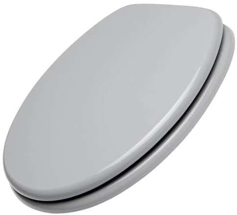 Schläfer 4638166 | Abattant pour Wc Universel en couleur gris clair manhattan, Siège de Toilette de Taille universelle en Bois Mdf, Cuvette Toilette Forme Ovale, Charnières Réglables en Métal