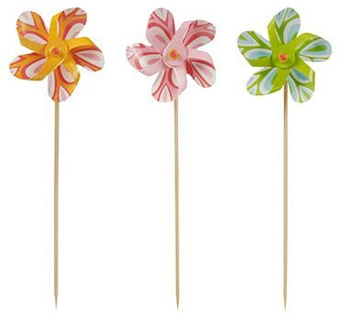 50 Deko-Picker 17,5 cm farbig Windmühle