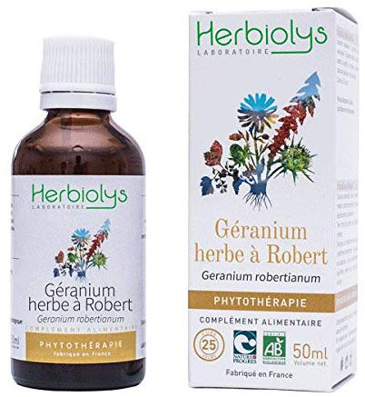 Herbiolys | Extrait De Plantes Fraîches Bio | Géranium herbe à Robert (Geranium robertianum) | Digestion & Glycémie | Phytothérapie Bio | 50 ml