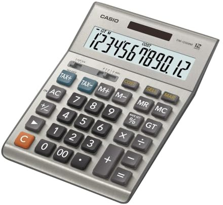Casio DM-1200BM – Business Desktop Calculator with Cost/Sell/Margin & Tax Keys | Extra-Large 12-Digit Display, Kickstand | Ideal for Office & Finance Use