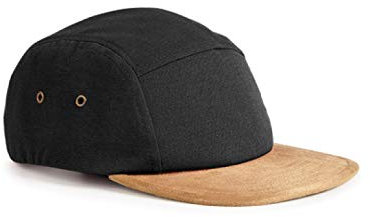 Beechfield Unisex B658.blk Suede Peak 5-Panel Cap, Schwarz, Einheitsgröße