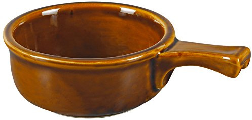 Yanco OS-15-B New Onion Soup Crock with Handle, 15 oz Capacity, 5.25 Diameter, 2.25 Height, China, Brown Color, Pack of 24