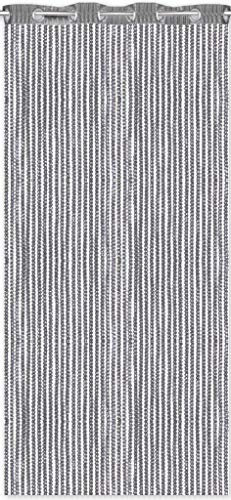 Arsvita Fadenvorhang Lurex-Optik Fadengardine Türvorhang mit Ösen, Trendige Dekoration in vielen verschiedenen Ausführungen erhältlich (140x250 cm/anthrazit - dunkelgrau)