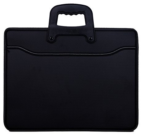 WSLCN Business Sacoche Porte Documents Serviette Porte-documents à Main Rangement Dossiers Trieur A4 Documents Homme Portable Sac et Housse Pour Bureau Commercial Ordinateur Portable Noir