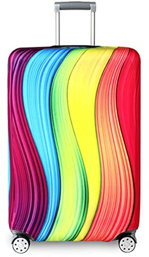 YEKEYI Reise Suitcase Protector Reißverschluss Koffer Abdeckung Waschbar Drucken Gepäck Abdeckung 18-32 Zoll (Rainbow, L(for26-28 inch Luggage))