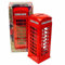 KAV Rote Telefonzelle Spardose, Bank-Souvenir, Zinkdruckguss, London-Souvenir mit Union Jack, Sammlerstück mit leicht zugänglicher Kappe für Kinder und Erwachsene, unverwechselbare Größe: 14 x 6,9 x