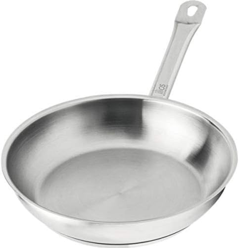 ilios Kochkunst Bratpfanne 24 cm, unbeschichtet, Induktionsgeeignet, aus Edelstahl
