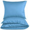 Carpe Sonno Mako Satin Bettwäsche 155 x 220 cm Blau - Hotelbettwäsche aus 100% Baumwolle robuster Reißverschluss - Hotel Bettgarnitur Set Blau 2teilig Bettzeug mit 1 Kopfkissenbezug 80 x 80 cm