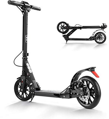 WRRAC-Trampolin Pendler Roller Freestyle Sports Kick Scooter Micro Kickboard Höhenverstellbar mit 3 Sekunden Easy-Folding-System Große 200mm Räder 220LB maximale Last