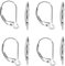 TOAOB 8pcs 925 Sterling Silver Earring Hooks Leverback French Ear Hook Ear Wire for DIY Jewelry Earring Making Supplies