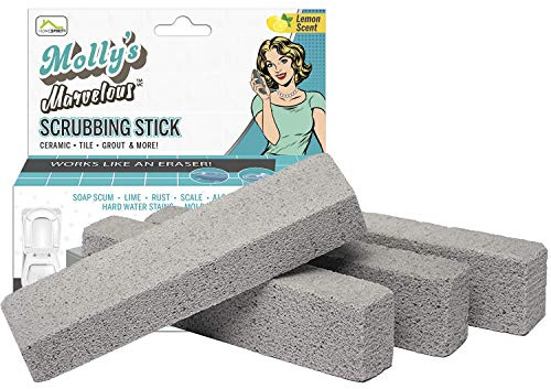 Molly's Marvelous Scheuerstäbchen, Bimssteine für Fliesen, Bad und Küche, Haushaltsreinigungswerkzeug, 4 Stück