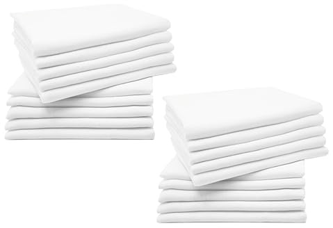 ZOLLNER Lot de 10 Gants de Toilette pour bébés - 35x50 cm - en Coton - Gants de Toilette Doux pour la Peau - très Doux et agréables au Toucher - lavables jusqu'à 95 °C - Couleur Blanche