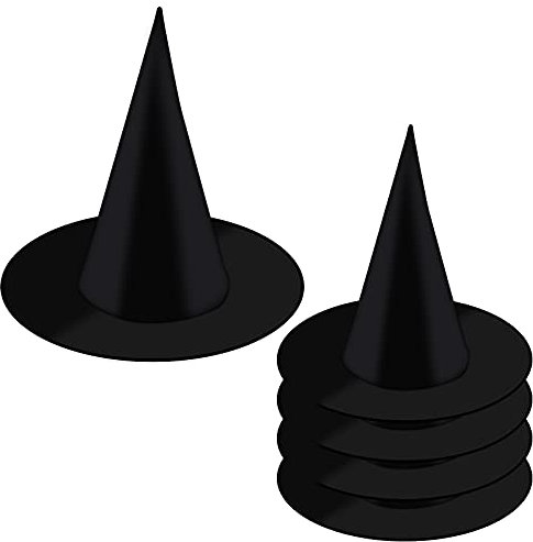 KINBOM 5pcs Große Größe Halloween Hexenhüte, Kostüm Cosplay Hexenhut Dekoration Zauberer Hut Zubehör für Erwachsene Party Gefälligkeiten Festival Verkleidung (Schwarz)