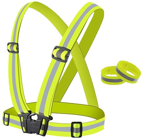 BOZEVON Unisex Reflektierende Sicherheitsweste für Erwachsene und Kinder – Hochsichtbare Reflektorweste, Leicht und Verstellbar, Geeignet zum Sport, Nacht, Laufen, Radfahren, Joggen, Paket 1