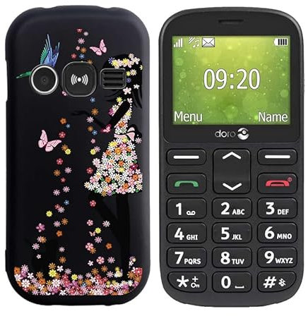 HGJTF Case for Doro 1360 (2.40 inches), Ultra Thin Case Black Soft Silicone Anti-Scratch Protective Case, TPU Bumper Cover Mobile Phone Case for Doro 1360 - WM49