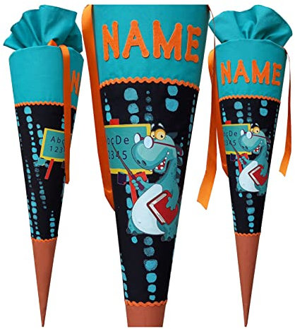 Netter Dino Schultüte passend zum Derdiedas Big Rex, für Jungen, genäht, Wunschname