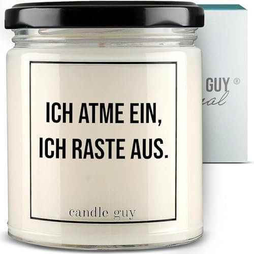 candle guy Duftkerze | Ich atme ein, ich raste aus. | Handgemacht aus 100% Sojawachs | 70 Stunden Brenndauer