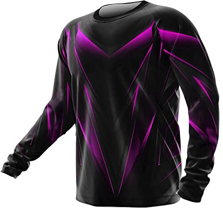 Herren Mountainbike Jersey Shirt Langarm MTB Downhill Radfahren Fahrrad Jersey Weich Feuchtigkeitstransport