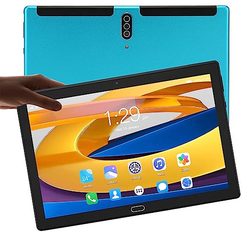 Garsent Tablet Ultra Sottile, Tablet Portatile FHD da 10,1 Pollici, Tablet Business WiFi 5G, 6 GB di 128 GB di Rom, Processore Octa, Android 10.0, Fotocamera da 5MP+8MP (Blu)