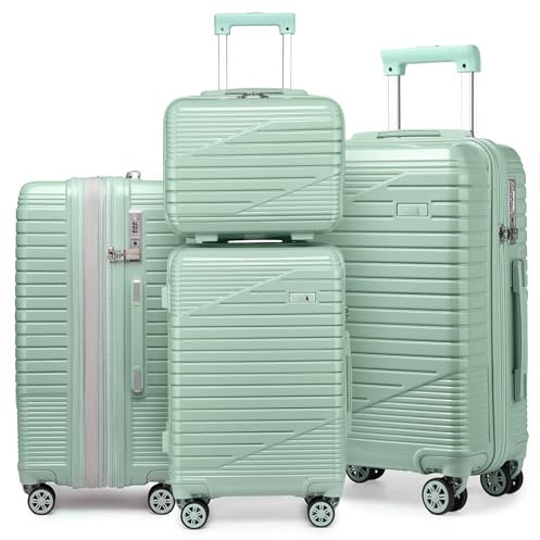 Sea choice Kofferset 4 Teilig Hartschalen Rollkoffer PC Handgepäck Set Beautycase (Nur L Koffer Erweiterbar) Reisekoffer mit YKK Reißverschluss TSA-Schloß und 4 Rollen S/M/L/XL